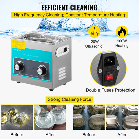 Ultrasone Reiniger - Wasmachine - Ultra Sonische Reiniger - 3L- met Verwarmer & Timer - voor Horloge en Sieraden