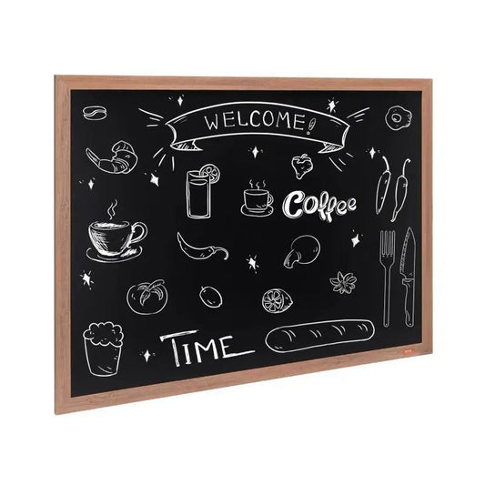 Krijtbord - Magnetisch Krijtbord - Schoolbord - Krijtbord Kinderen - Magnetisch Whiteboard - met Krijtjes & Gum, Vintage Houten Krijtbord Teken Keuken, Home Decor - QUORE