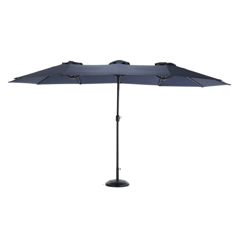 Buitenparasol – Tuinparasol – Dubbele Buitenparasol – Dubbele Parasol – Rechthoekige Parasol – Waterbestendig Polyester – Dubbellaags Ontwerp - Donkergrijs