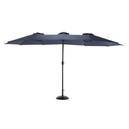 Buitenparasol – Tuinparasol – Dubbele Buitenparasol – Dubbele Parasol – Rechthoekige Parasol – Waterbestendig Polyester – Dubbellaags Ontwerp - Donkergrijs