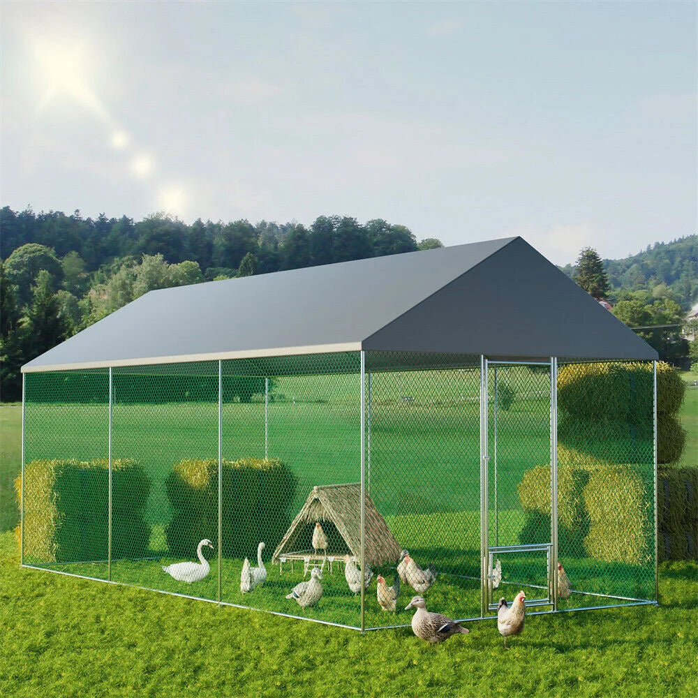 Kippenren – Buitenren – Pluimveerun – Kippenhok – Waterafstotend – Stevig IJzeren Frame - XL