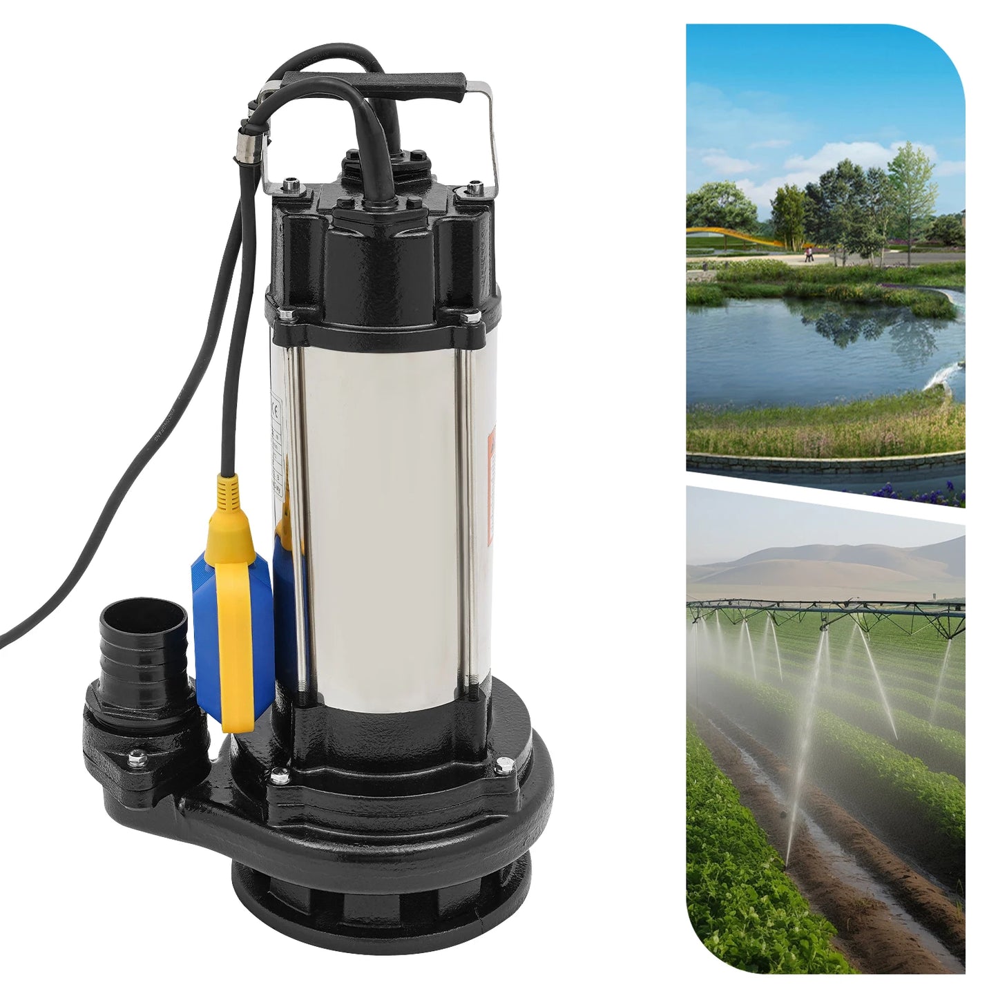 Dompelpomp – Waterpomp – Vuilwaterpomp – Vlakzuigpomp – Kelderpomp – Roestvrij Staal – 1,5 kW Krachtig