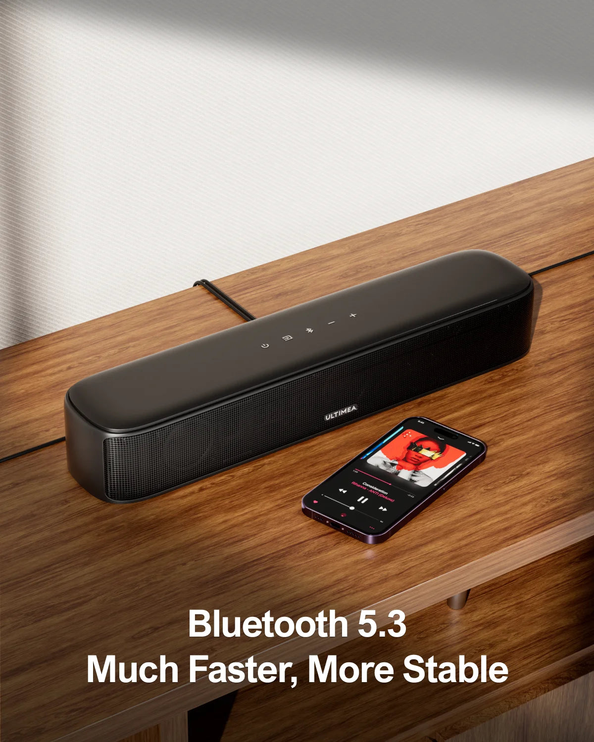 ULTIMEA 7.1CH Virtual Surround Soundbar for TV, 330W Home Theater System with Subwoofer,4 Surround Speakers,APP Control