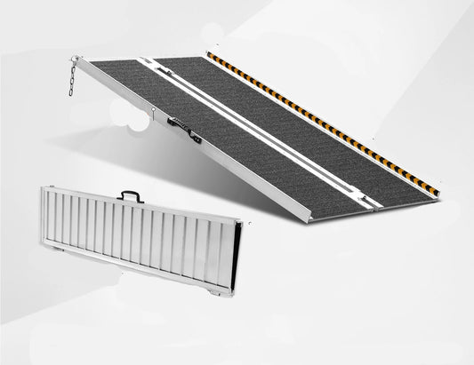 Rolstoelhelling - Drempelhulp - Drempelhulp Rubber - Oprijplaat - Drempelhulpen - Opvouwbare - 60inch - Antislip & Draagbaar - 800lbs Draagkracht - Mobiele Oplossing - Voor Scooters & Rollators