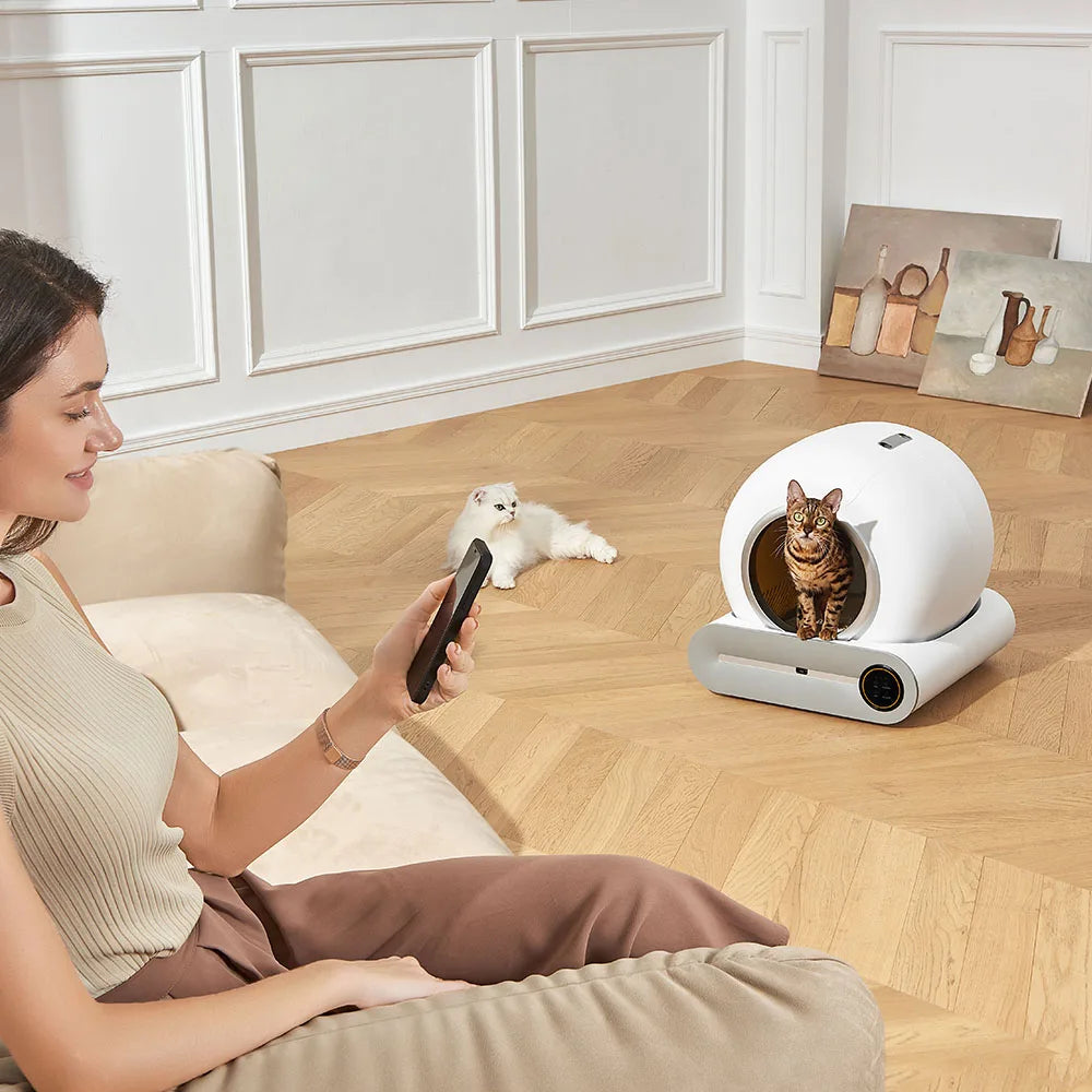 Volledig Automatische Kattenbak – Slimme Kattenbak – Zelfreinigende Kattenbak – Geurvrij – 60 Liter Inhoud – Werkt Op 12V