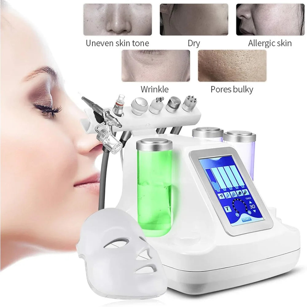 7-in-1 Water Oxygen Beauty Machine – Schoonheidsapparaat – Huidverzorging – Gezichtsbehandeling – Anti-Acne – Microdermabrasie – Instelbare Intensiteit