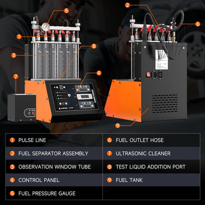 Brandstofinjector Tester – Injector Tester – Injector Reiniger – Injectie Tester – Ultrasone Reiniger – 2000 Ml Tank – 100W Vermogen