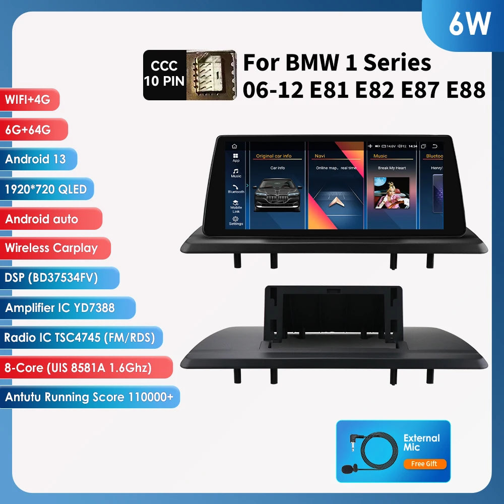 10,25" Auto Radio – Multimedia Speler – GPS Navigatie – Touchscreen Radio – 2-DIN Autoradio – Android 13 – 6 GB RAM 64 GB Opslag