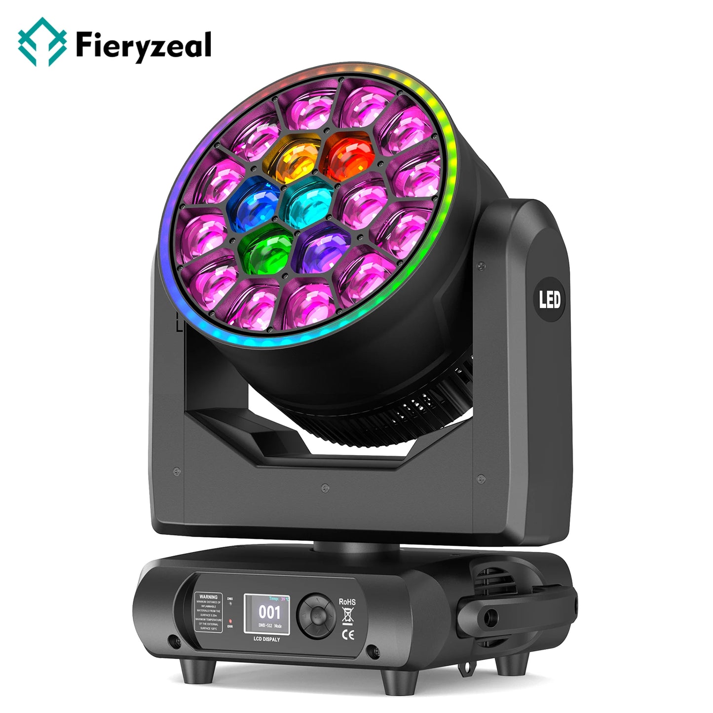 Moving Head Spot – Professionele Stage Light – DJ Lamp – RGBW LED Verlichting – Showlicht – 350W Vermogen – Variabele Zoom 6-60° – 540° Pan & 220° Tilt – EU Plug - QUORE