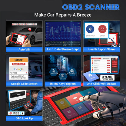 OBD2 Scanner – Auto Uitleesapparaat – Diagnoseapparaat – Foutcode Lezer – Uitleesapparaat – 7 Inch Touchscreen – 31+ Resetfuncties