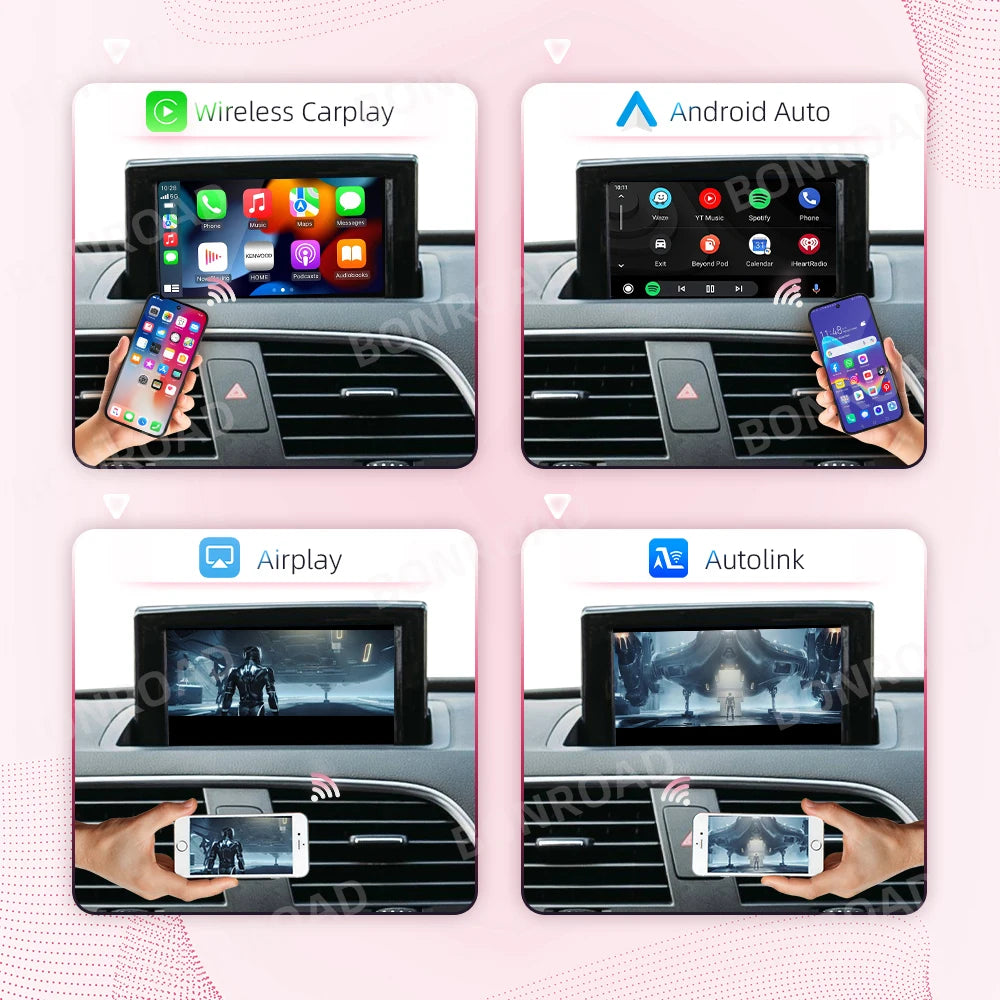 Interface Adapter Audi A1 Q3 – Wireless CarPlay – Android Auto – Mirror Link – Bluetooth 4.2 – Draadloze Connectiviteit – Eenvoudige Plug & Play Installatie
