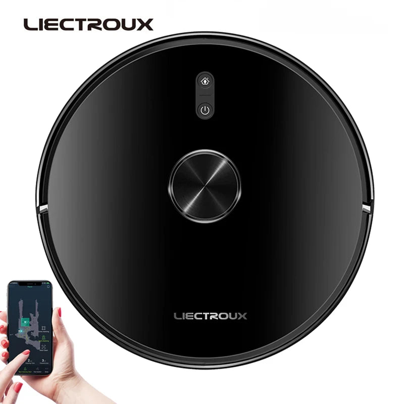 Liectroux X6 LDS Robot Vacuum Cleaner,Laser Lidar Navigation,Wet & Dry Mopping,6500Pa Suction,Multi-Floor Map,Customized Smart H