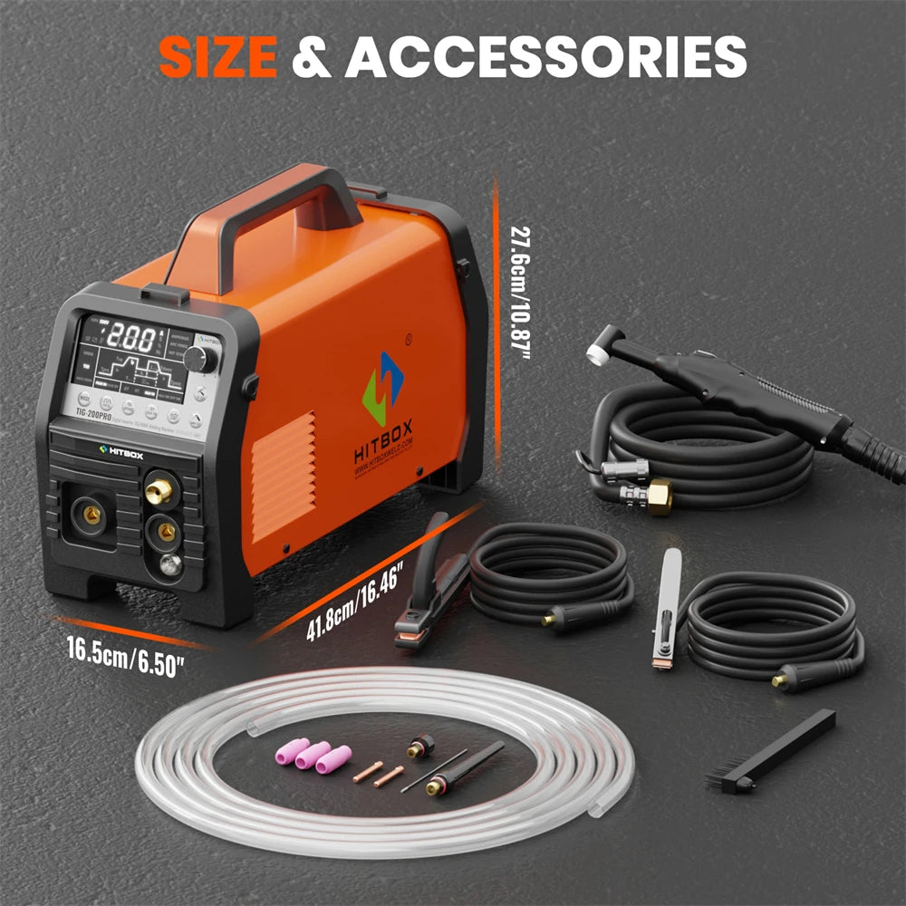 TIG200PRO Lasmachine – TIG Lasser – MMA Lasapparaat – Elektrode Lasser – Lasgenerator – Pulsfunctie – Laag Stroomverbruik - QUORE