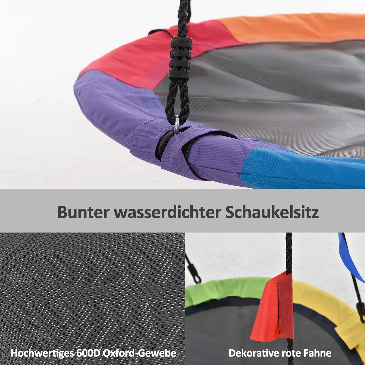 Speeltoestel – Buitenspeelset – Klimrek – Schommel – Speelset Kinderen – Metalen Frame – Verstelbare Nestschommel - 287 x 180 x 188 cm - Blauw