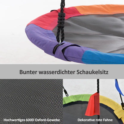 Speeltoestel – Buitenspeelset – Klimrek – Schommel – Speelset Kinderen – Metalen Frame – Verstelbare Nestschommel - 287 x 180 x 188 cm - Blauw