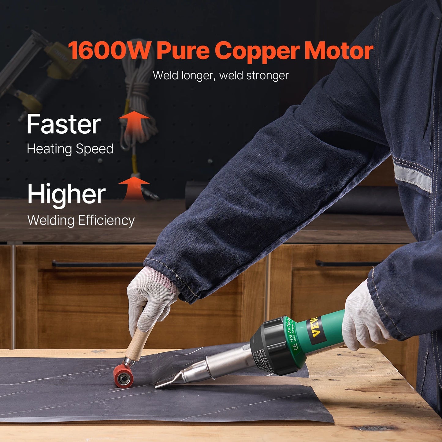 Hete Lucht Kunststoflasser – Kunststof Lasapparaat – Thermoplast Lassen – PVC Lasser – 1600W Motor – Instelbare Temperatuur 50-600°C