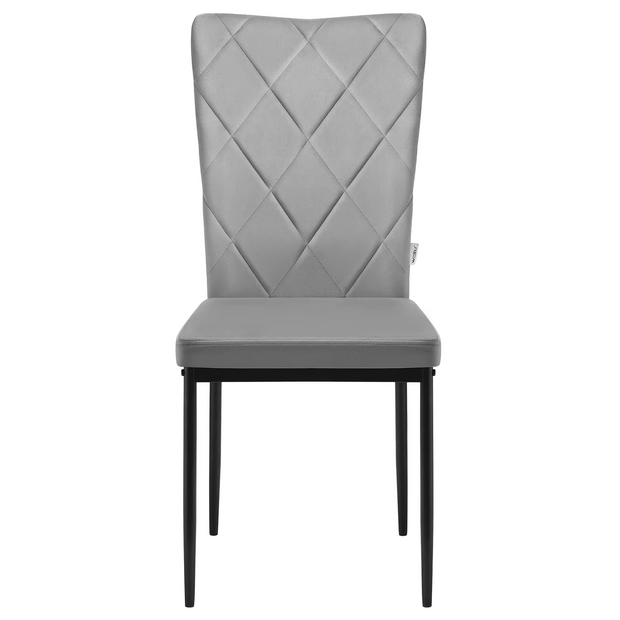Chair - Dining Room Chairs - Set of 4 Velvet Dining Room Chairs - Ergonomic - Metal Legs - High Backrest - Comfortable &amp; Stable - For Kitchen - Dining Room - 42x94.5x 59cm - Dark Gray Velvet