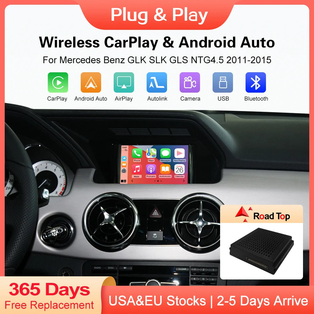 Draadloze CarPlay Decoder – Android Auto Interface – Multimedia Adapter – Handsfree Systeem – Zwarte Variant – Plug & Play Installatie – Ondersteuning Achteruitrijcamera