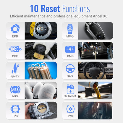 OBD Scanner - OBD2 - Auto Scanner - Auto uitlezen - Diagnose Apparatuur voor Auto's - Professionele Scanner - Diagnosetool voor Auto's - Volledige Systeemcontrole - ABS / Olie / EPB / DPF Reset - 10.1 Inch Touchscreen - 10 Speciale Functies - US Plug
