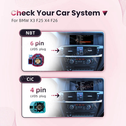 BONROAD Wireless Carplay Android Auto For BMW X3 F25 X4 F26 Multimedia Player Car Radio Bluetooth GPS Navigation Touch Screen