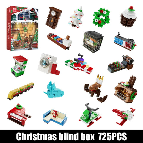 Adventskalender - Kerst Adventskalender - Matrijzenkoning - Kerst Bouwsteen - Assemblage Bouwsteenspeelgoed - Kinderkerstcadeau - Speelgoed - Speelset - Rode Doos