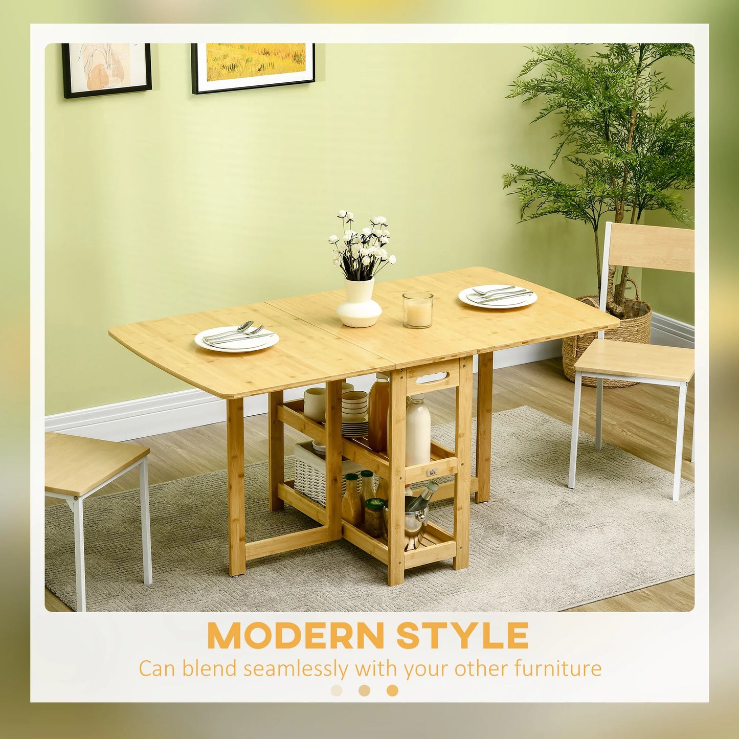 Opvouwbare Eettafel – Opklapbare Tafel – Opbergtafel – Ruimtebesparende Eettafel – Natuurlijk Houten Design – Stevig En Stabiel