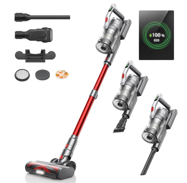 Cordless Stick Vacuum Cleaner - Stick Vacuum Cleaner - Vacuum Cleaner - Cordless Stick Vacuum Cleaner - Powerful Suction - 55 min. Running Time - 38000PA - 500W - Red