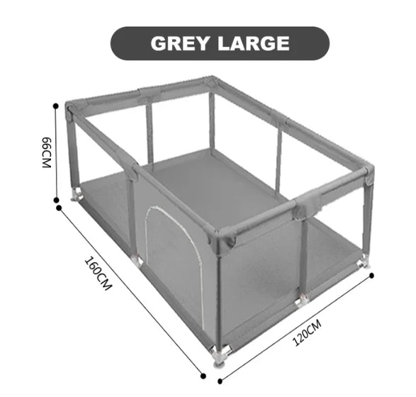 Baby Box – Kinderbox – Grote Speelbox – Kruipbox – Veilige Speelruimte Voor Baby's en Peuters – Robuuste Box Voor Binnen – 120x180x66 cm – Ideaal Voor Spelen en Ontdekken – Grijs