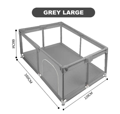 Baby Box – Kinderbox – Grote Speelbox – Kruipbox – Veilige Speelruimte Voor Baby's en Peuters – Robuuste Box Voor Binnen – 120x180x66 cm – Ideaal Voor Spelen en Ontdekken – Grijs