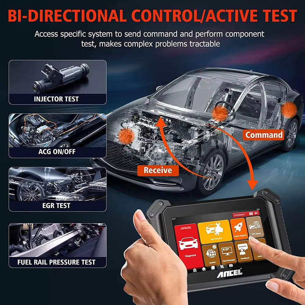 Professionele OBD2 Auto Diagnosetool – Autoscanner – Diagnoseapparaat – Foutcodelezer – Scanner – Bluetooth – 8 Inch Touchscreen