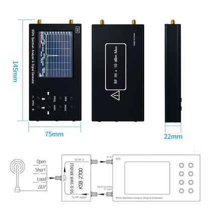 Spectrum Analyzer – Signaalmeter – Frequentiemeter – Radiospectrum Scanner – Tracking Generator – Compact 3.2 Inch Touchscreen – Frequentiebereik 35-6200MHz