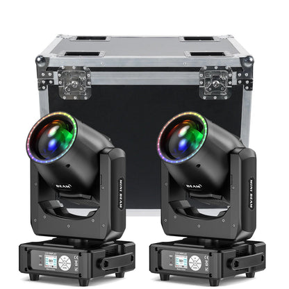 Moving Head Lights – DJ Verlichting – Podiumlampen – Effectverlichting – Concertlampen – 2 Stuks Met Flightcase – 450W Krachtige Lichtbron – 48 Lichtpatronen - QUORE