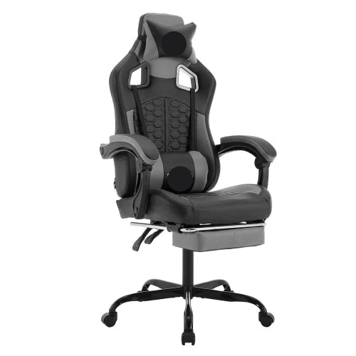 Gamingstoel – Bureaustoel – Gamerstoelen – Zitzak – Ergonomisch – Met Voetensteun – Verstelbare Rugleuning -Grijs - #7
