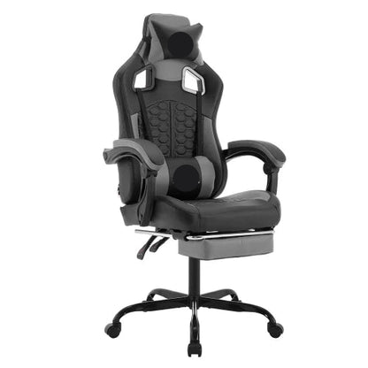 Gamingstoel – Bureaustoel – Gamerstoelen – Zitzak – Ergonomisch – Met Voetensteun – Verstelbare Rugleuning -Grijs - #7