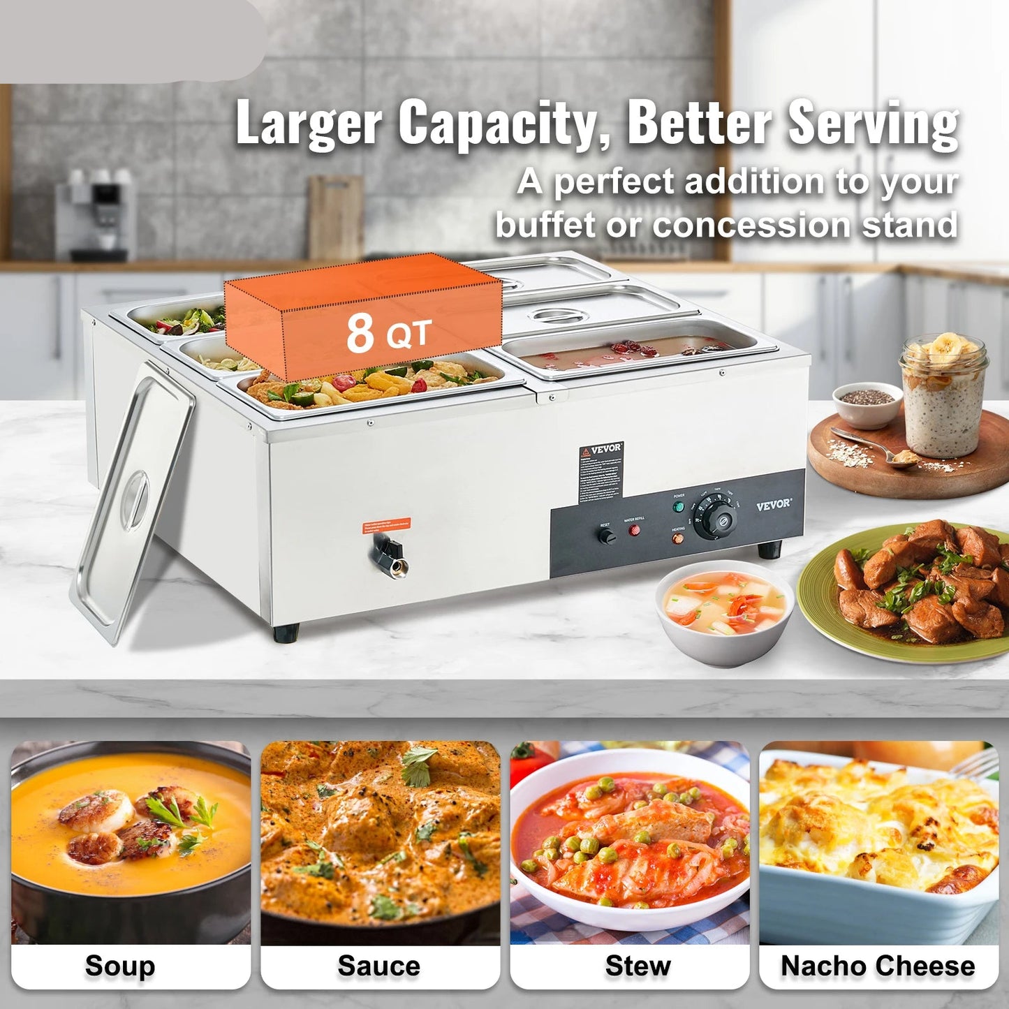 Warmhoudbak - Buffetwarmer - Voedselwarmer - 1x24QT - 1200W  -  Frietwarmhoudbak – Elektrische Bain-Marie Horeca