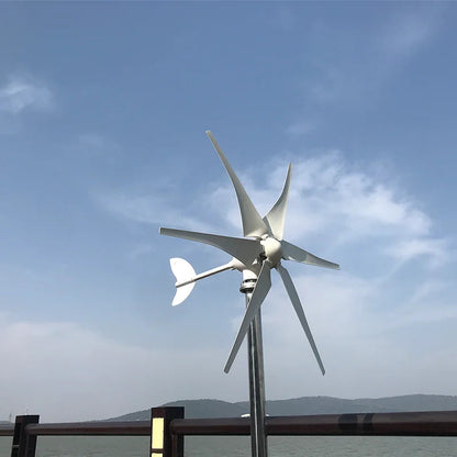 Windturbine - Windmolen - Windturbine Generator - Windenergie - 5000W - 48V - met Off Grid Systeem - 6 Messen - Stille en Efficiënte Energieoplossing - voor Thuisgebruik en Autonome Installaties