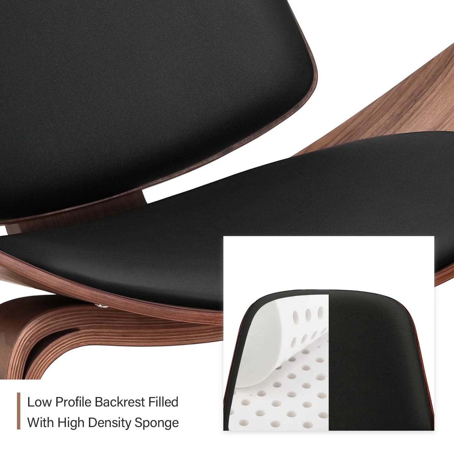 Lounge Chair - Fauteuil - Relaxstoel - Leesstoel - Nordic Solid Wood - Modern Design – Comfortabel & Stijlvol voor Woonkamer - Black Palisander
