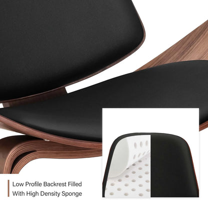 Lounge Chair - Fauteuil - Relaxstoel - Leesstoel - Nordic Solid Wood - Modern Design – Comfortabel & Stijlvol voor Woonkamer - Black Palisander
