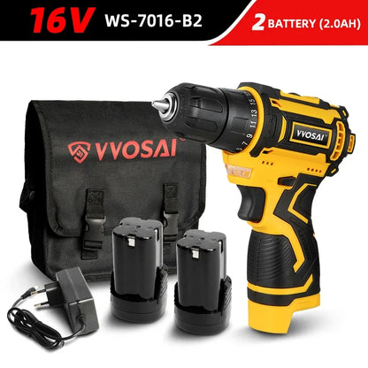 VVOSAI 16V MAX Brushless Cordless Drill 32N.m Electric Screwdriver 25+1 Torque Settings 2-Speeds MT-Series Power Tools - QUORE