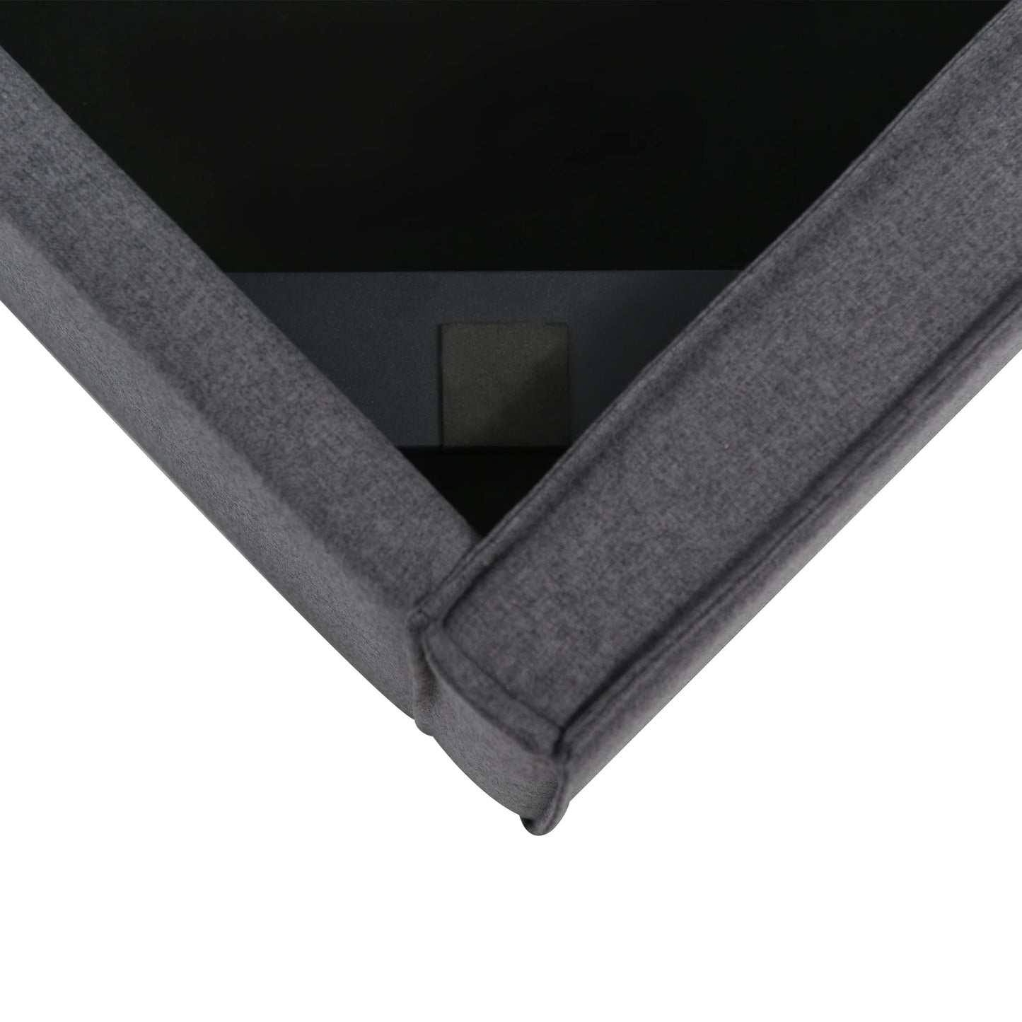 Bedframe – Eenpersoonsbed – Slaapbank – Bedombouw – Stalen Bed – 140x200 cm – Hydraulische Opbergruimte – Donkergrijze Katoenen Bekleding - QUORE