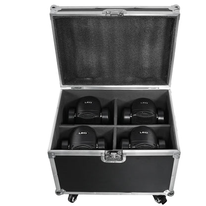 Flightcase Moving Head – Vervoerskoffer Lichtcase – Transportkist Lichtbox – Beschermkoffer Verlichting – Op Maat Gemaakt – Premium Lederlook – EVA Foam Bescherming – Ingebouwd Accessoirevak – Afmetingen 54,5x52x39 cm