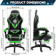 Gaming Chair Massage - Gaming Chair - Racing Game Chair - Office Chair with Footrest - Ergonomic Office Chair.