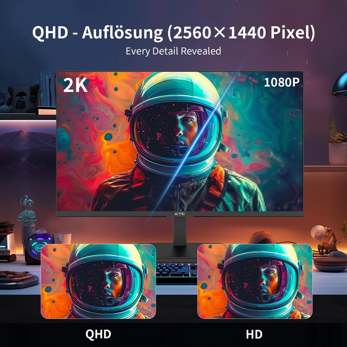 Gaming Monitor – Pc Scherm – Computermonitor – Beeldscherm – 24 Inch QHD – 2560x1440 Resolutie – IPS Paneel – 100Hz Verversingssnelheid – Adaptive Sync – HDR10 – VESA Mount