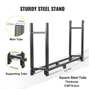 Firewood Rack - Firewood Rack - Indoor Wood Storage - Wood Storage - Wood Rack - Indoor Firewood Rack - Firewood Storage - Firewood Rack - Outdoor Firewood Rack - 8ft - Steel Stand - 1300 lbs Firewood Log Holder - Black