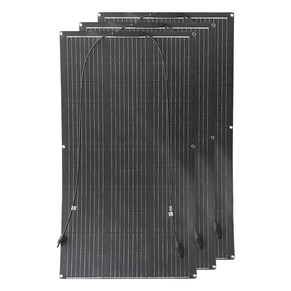 Zonnepaneel - Zonnepanelen - Zonnepanelen met stekker - Zonnepaneel camper - Zonnepanelen plat dak - 100W - Hoogwaardige ETFE Flexibele Zonnepaneel Monokristallijn Kit voor 12V Acculader - Off-Grid Power Camping