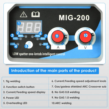 3-In-1 Lasmachine – MIG Lasser – TIG Lasser – ARC Lasser – Compact – Digitale Display – IGBT-Inverter