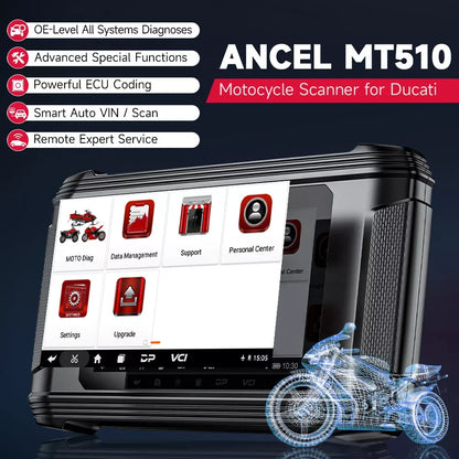 Motorfietsdiagnosetool – Foutcode Scanner – Onderhoudsapparaat – Diagnose Scanner – Ducati Diagnosetool – 5 Inch Touchscreen – WiFi Verbinding