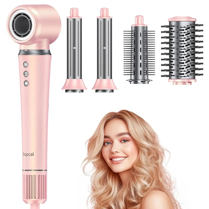 Airstyler – Föhnborstel – Multistyler 5-in-1 – Bescherming tegen Hitteschade – Krachtige Motor – Geschikt voor Lang en Kort Haar – Roze