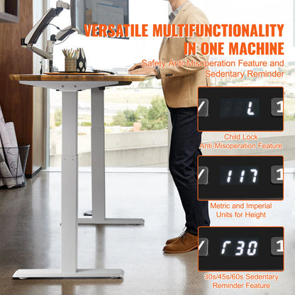 Ergonomisch Zit-Sta Bureauframe – Verstelbaar Bureauframe – Zit Sta Frame – Hoogte Verstelbaar – Stil Motor – Geheugenfunctie - QUORE