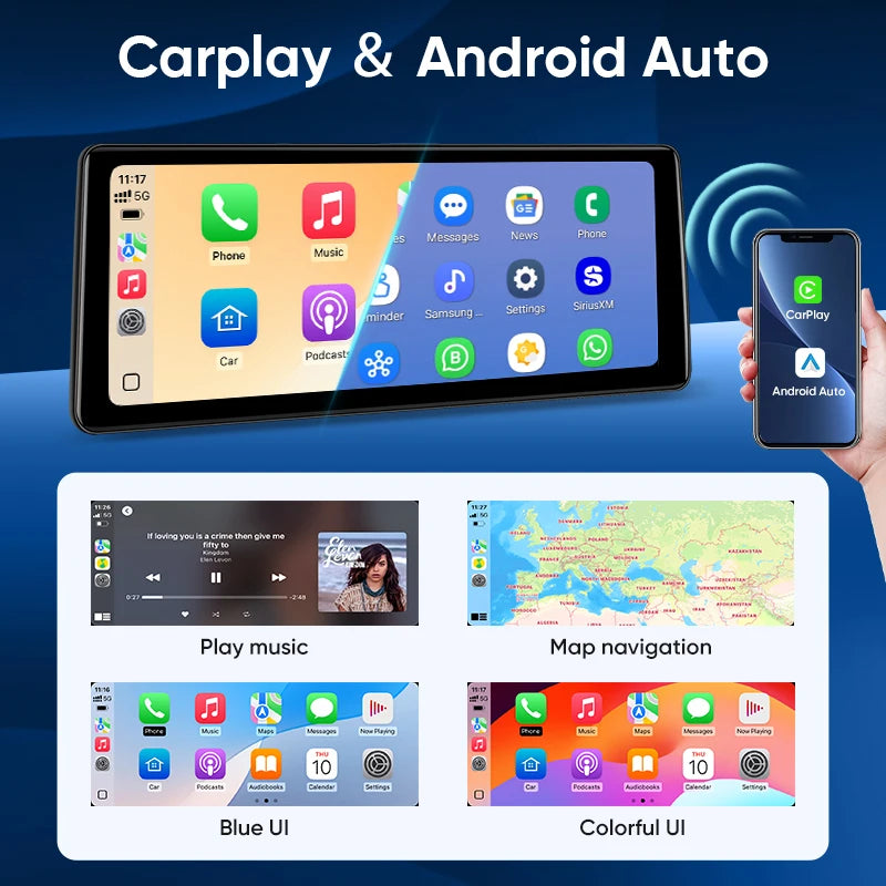 Autoradio – Multimedia Speler – Auto Navigatie – DAB+ Radio – 12,3 Inch Touchscreen – Draadloze CarPlay – Android Auto – 8-Core Processor – 256GB Intern Geheugen